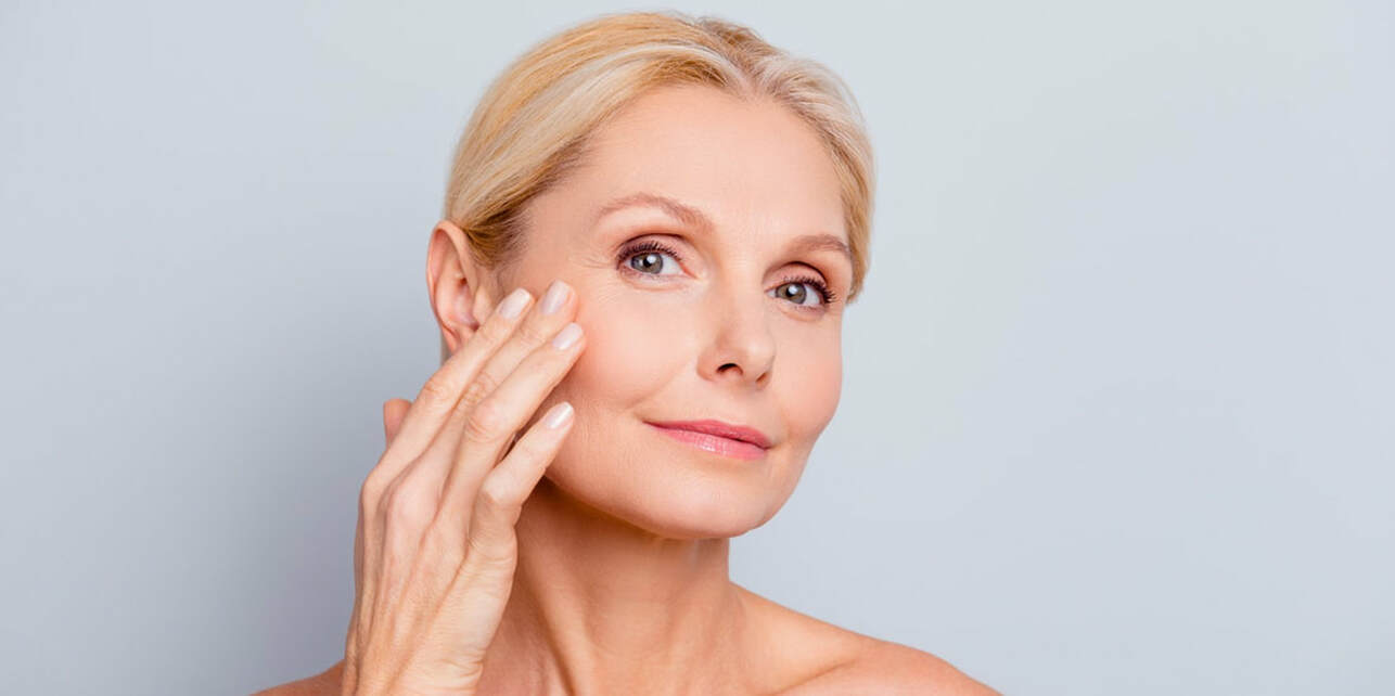 Woman in her 40s after filler treatment